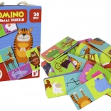 Jeu logique Puzzle Domino Animaux 28 éléments