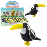 Porte-clés toucan avec lampe LED et son