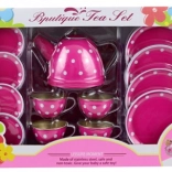 Service à thé en métal à pois pour enfants