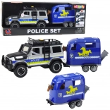 Voiture de police tout-terrain avec remorque pour cheval avec lumières et sons