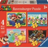 Puzzle RAVENSBURGER Super Mario Aventure 4 en 1
