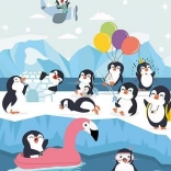 Puzzle en bois pingouins mignons 25 pièces