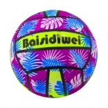 Balle en caoutchouc feuilles irisées violette 24 cm