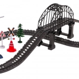 Gare ferroviaire pour enfants avec pont et tunnel, 76 pièces