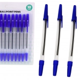 Lot de 10 stylos-bille bleus classiques