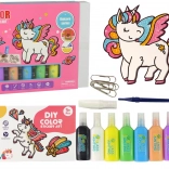 ensemble d’autocollants pour vitres Licorne DIY 8 couleurs avec paillettes