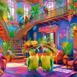 Puzzle 500 pièces Perroquets au paradis