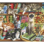 Puzzle Chats dans les livres 1000 pièces
