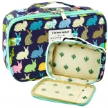 Trousse scolaire confortable avec organiseur et poche intérieure - bleu