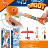 Avion rouge 2‑en‑1 avec lanceur