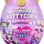 Rainbocorns chaton en œuf – violet‑doré, série 2