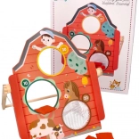 Jeu de ferme en bois avec petits sacs